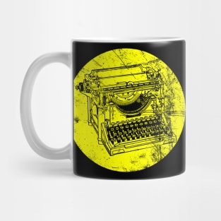 DISTRESSED VINTAGE TYPEWRITER YELLOW Mug